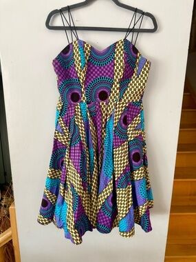 🇨🇦 The Zee Brand "Mbira" African Print Corset Mini Dress